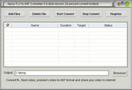 Aplus FLV to ASF converter screenshot